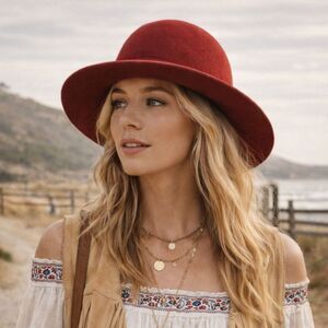 Goorin Bros Red 100% Wool Cloche Hat   Women's Size Medium